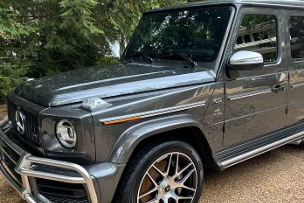 Gray Mercedes-Benz G-Class SUV with tinted windows parked outdoors